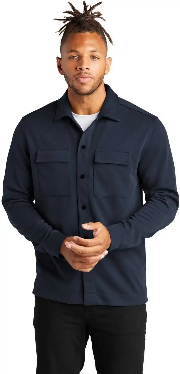 Mercer + mettle Mm3004 Double Knit Snap Front Jacket Night Navy