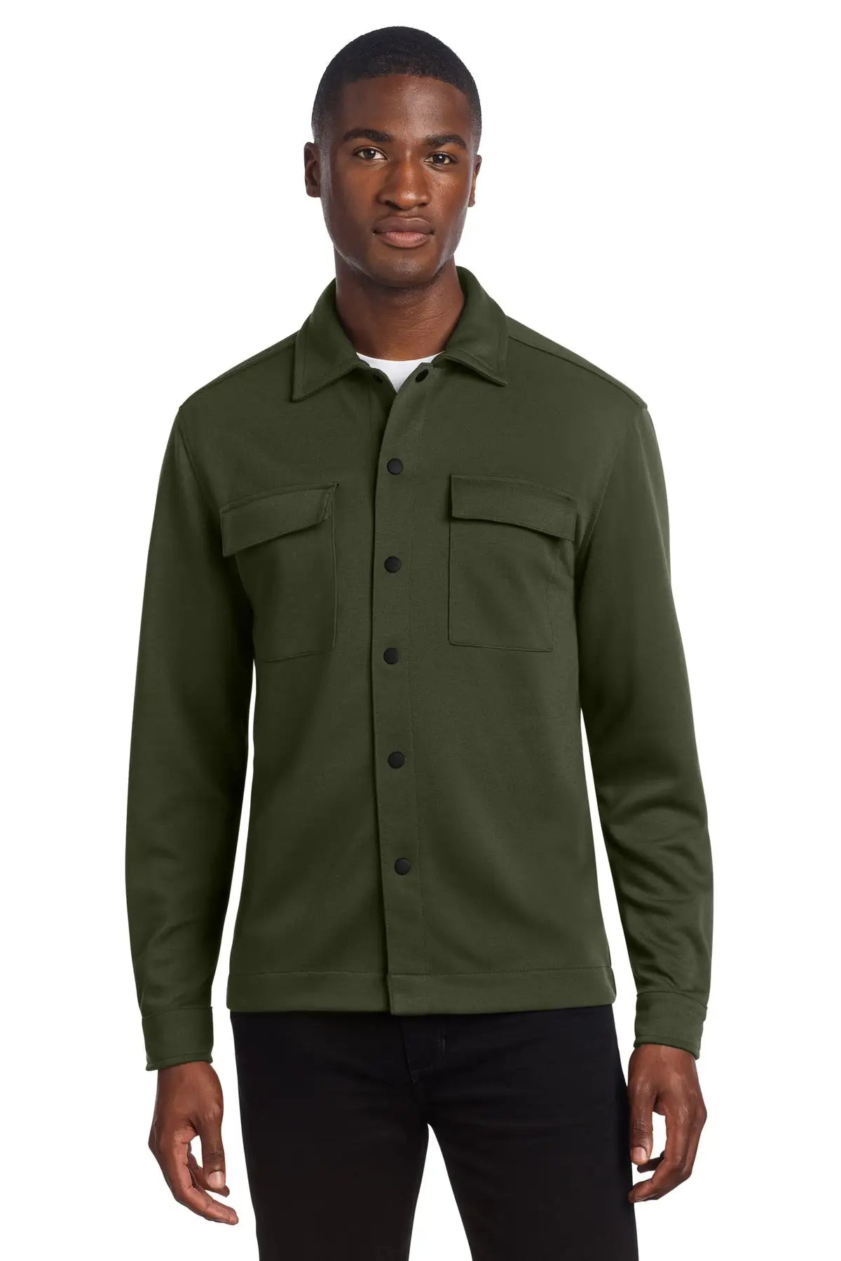 Mercer + mettle Mm3004 Double-knit Snap Front Jacket - Townsend Green - Adult Xs