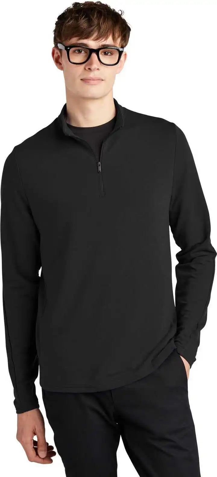 Mercer + mettle Mm3010 Stretch 1/4 Zip Pullover Deep Black