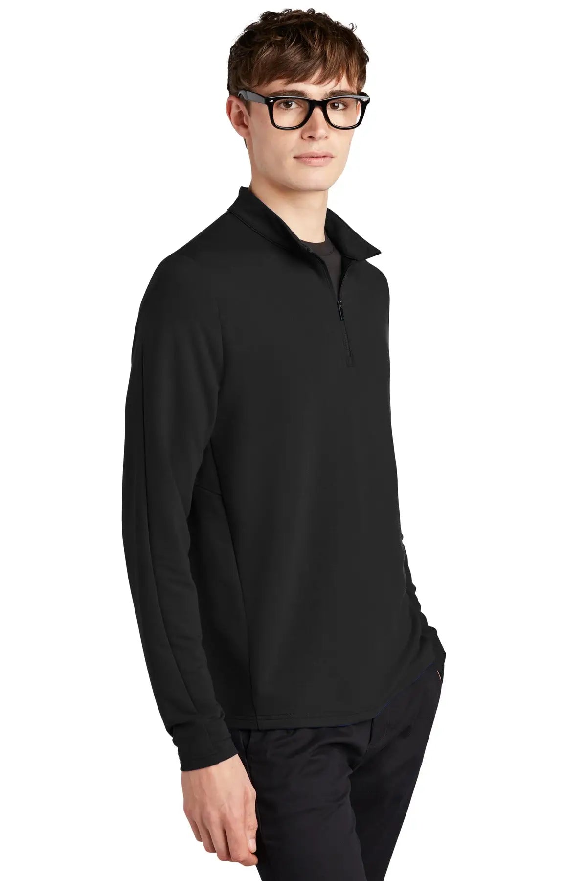 Mercer + mettle Mm3010 Stretch 1/4-zip Pullover - Deep Black