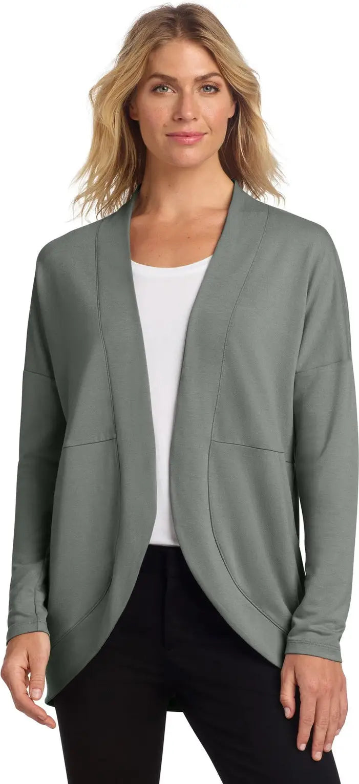 Mercer + mettle Mm3015 Women’s Stretch Open-front Cardigan - Gusty Gray - Ladies Xs