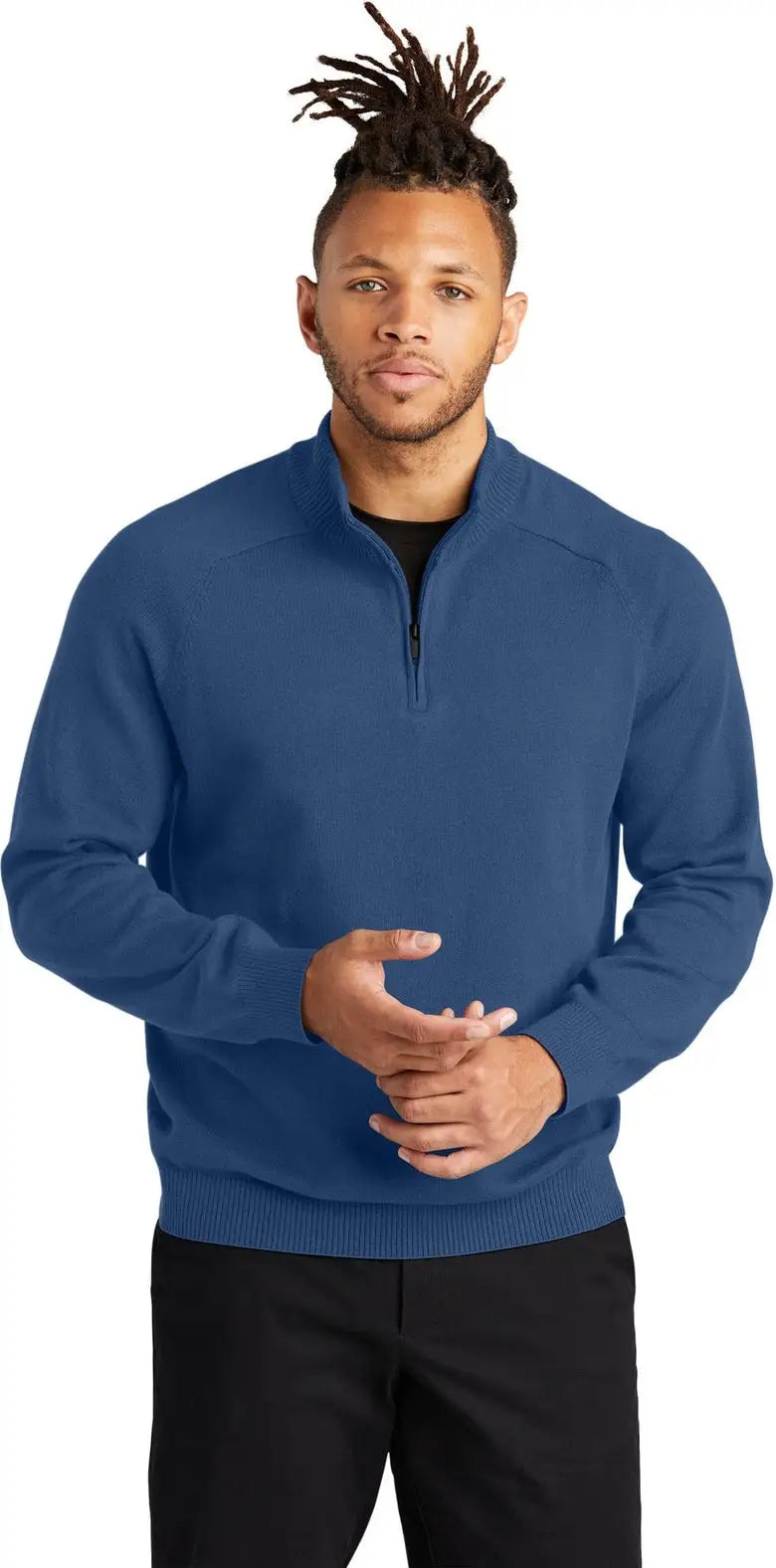 Mercer + mettle Mm3020 1/4-zip Sweater - Insignia Blue - Adult Xs