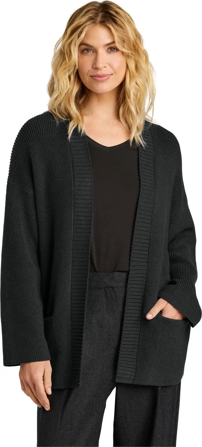 Mercer + mettle Mm3021 Women’s Open Cardi - Deep Black - Ladies Xs