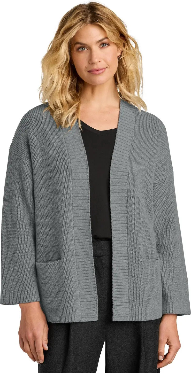 Mercer + mettle Mm3021 Women’s Open Cardi - Gusty Gray Heather