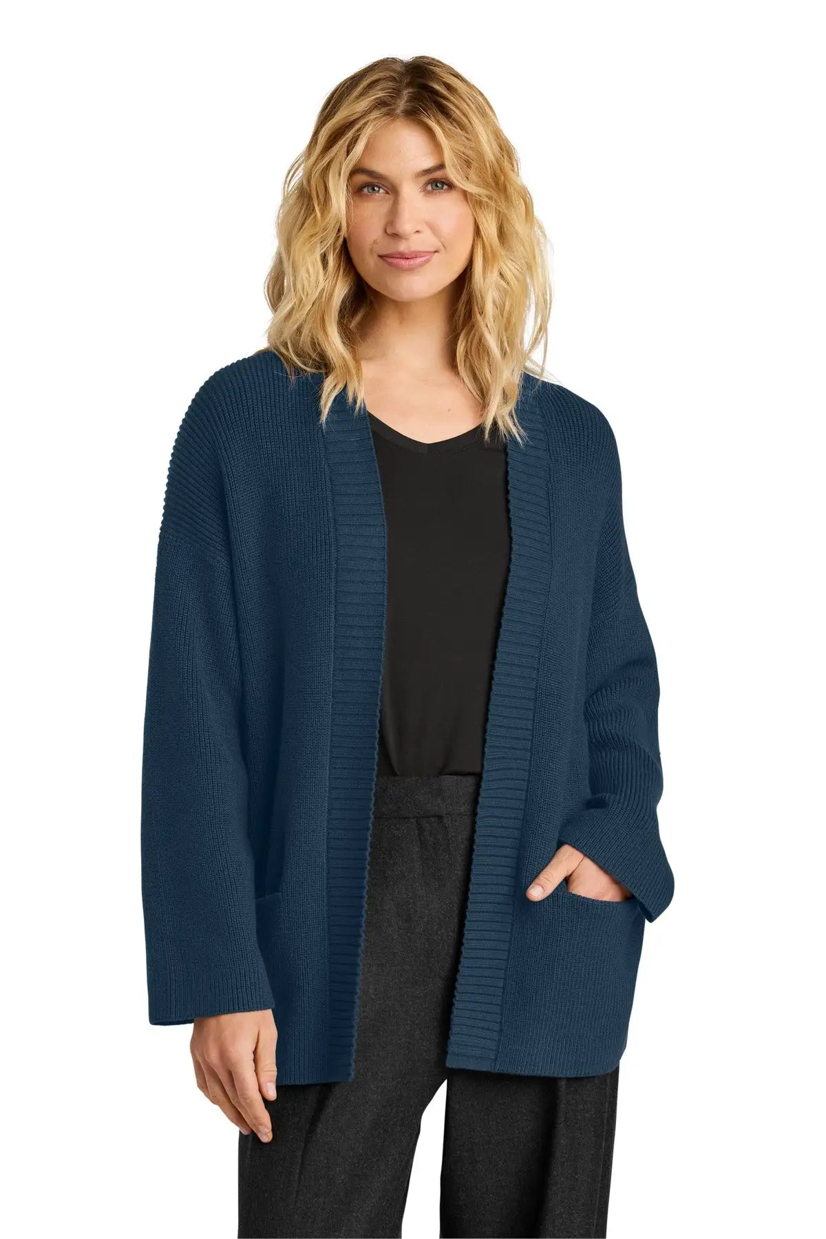 Mercer + mettle Mm3021 Women’s Open Cardi - Insignia Blue - Ladies Xs