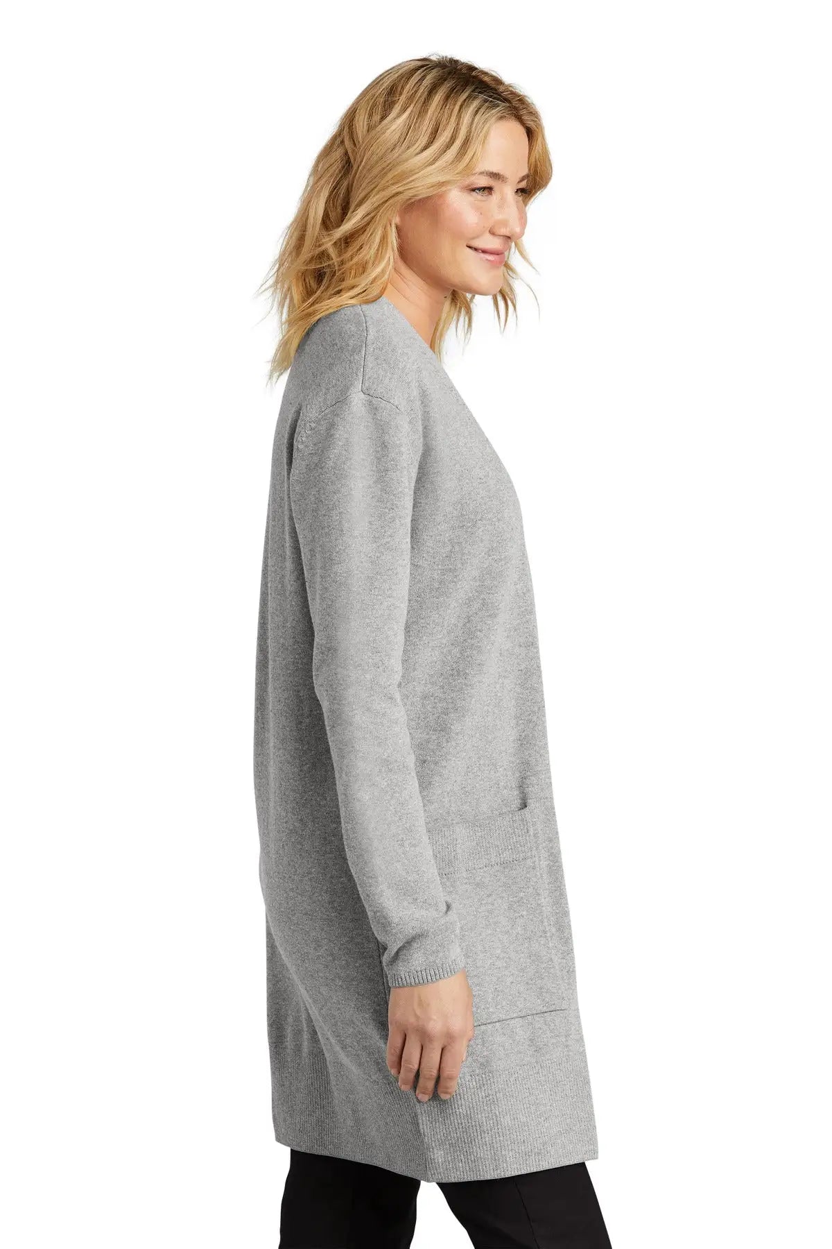 Mercer + mettle Mm3023 Women’s Open-front Cardigan Sweater - Gusty Gray Heather