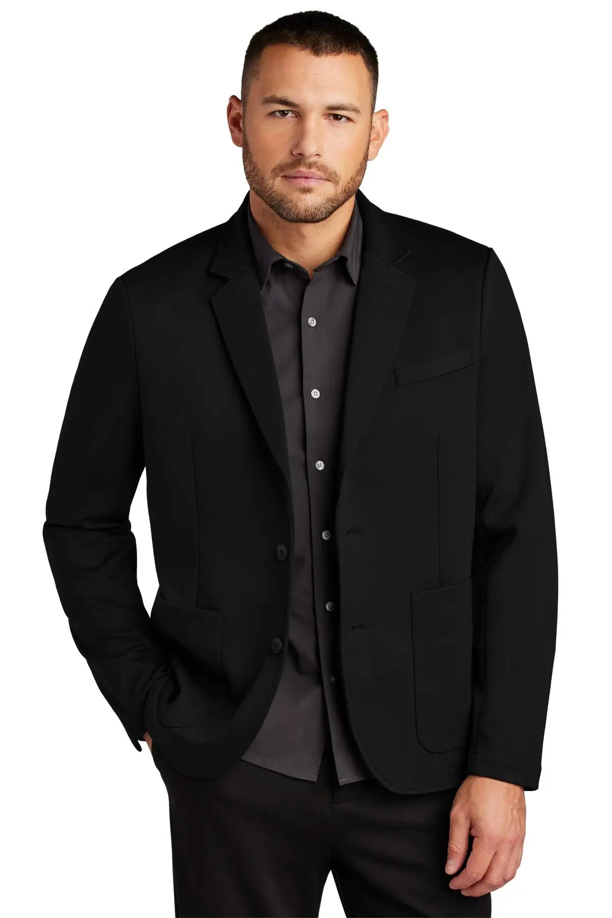 Mercer + mettle Mm3030 Relaxed Knit Blazer - Deep Black - Adult Xs