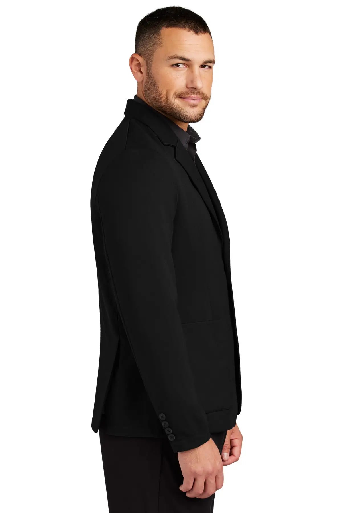 Mercer + mettle Mm3030 Relaxed Knit Blazer - Deep Black