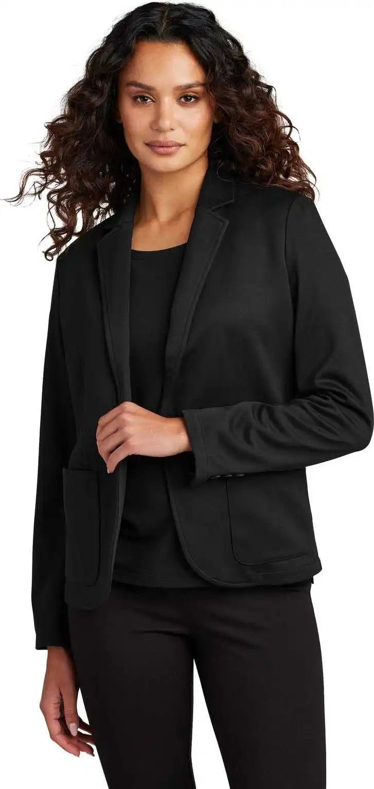 Mercer + mettle Mm3031 Women’s Relaxed Knit Blazer - Deep Black