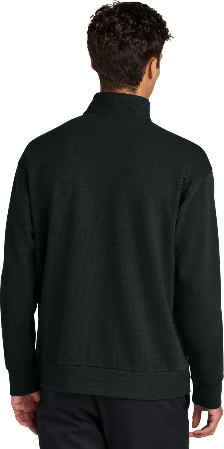 Mercer + mettle Mm3040 Linear Texture 1/4-zip - Deep Black