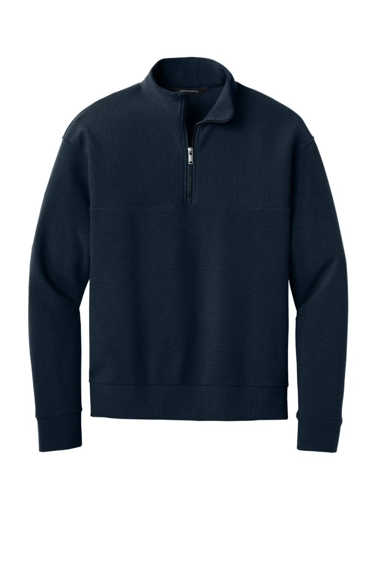 Mercer + mettle Mm3040 Linear Texture 1/4-zip - Night Navy