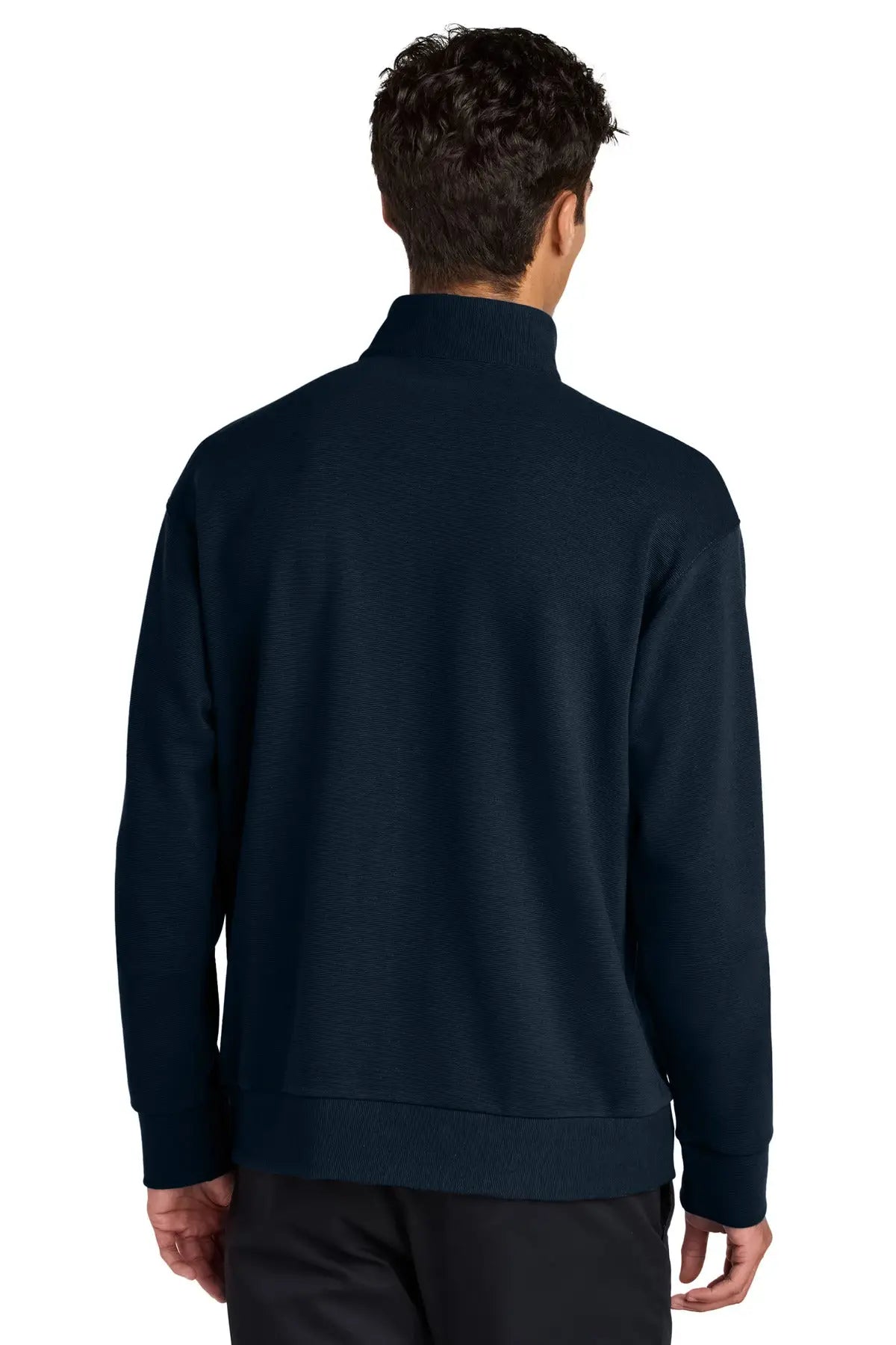 Mercer + mettle Mm3040 Linear Texture 1/4-zip - Night Navy