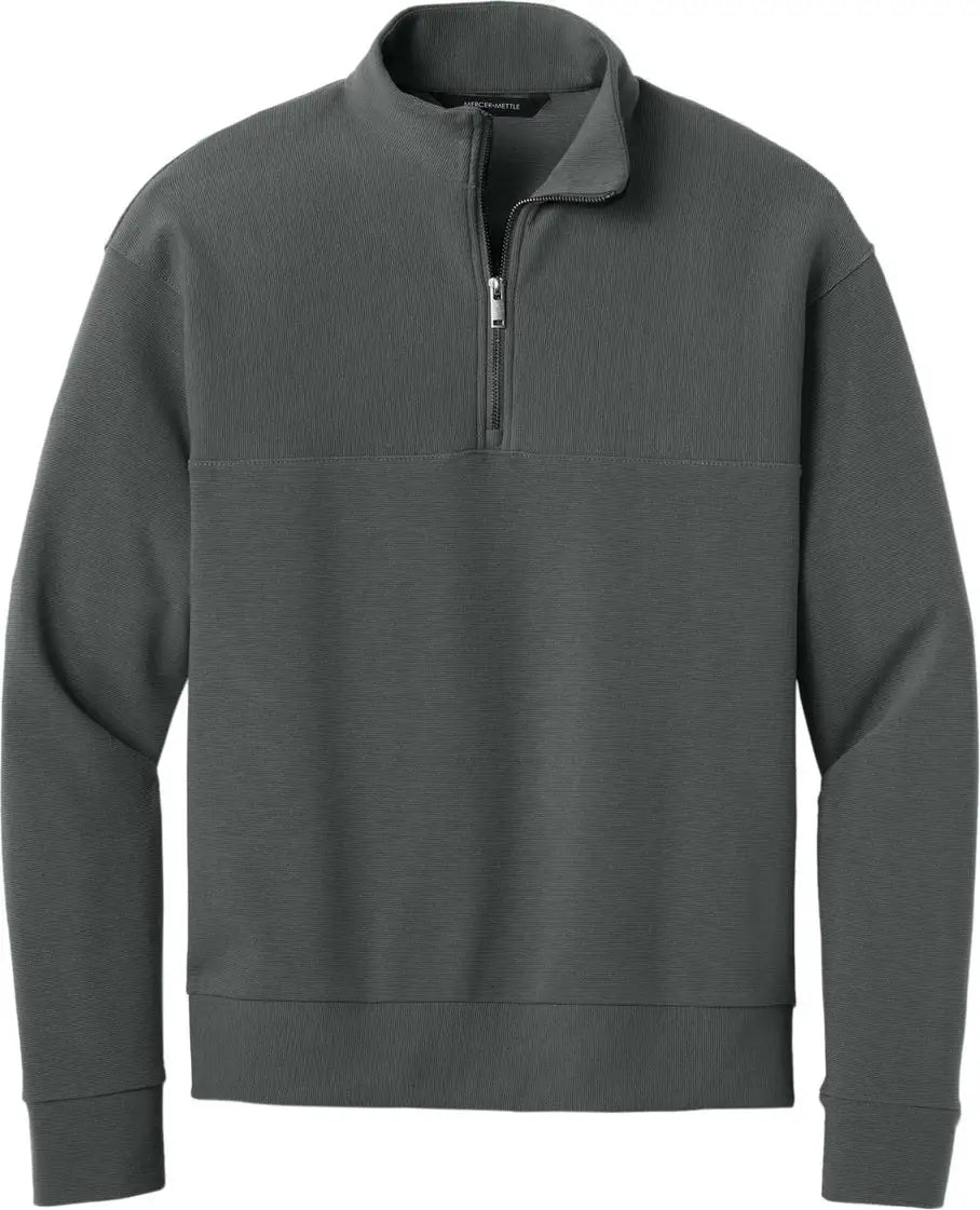Mercer + mettle Mm3040 Linear Texture 1/4-zip - Storm Gray