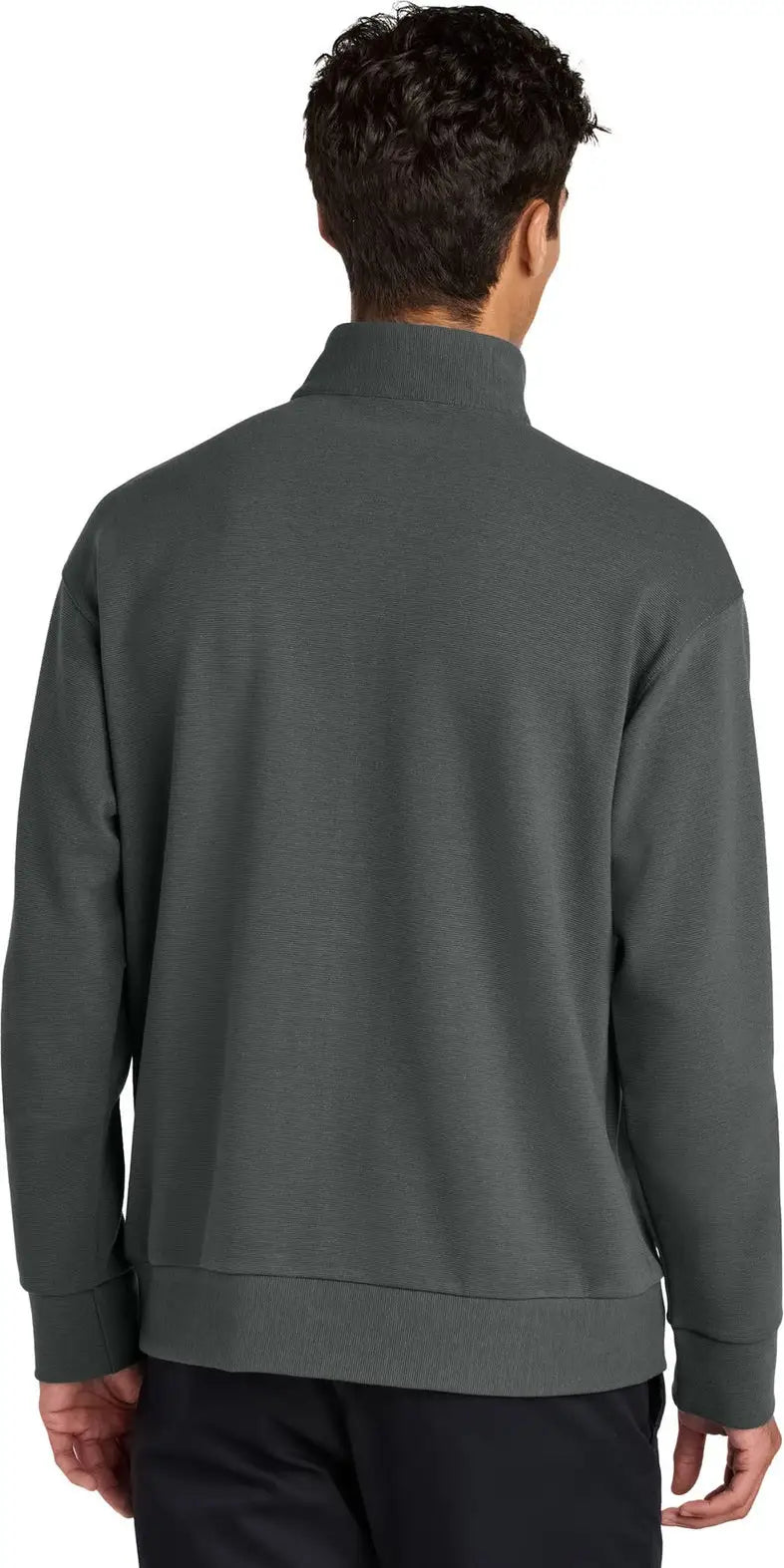 Mercer + mettle Mm3040 Linear Texture 1/4-zip - Storm Gray