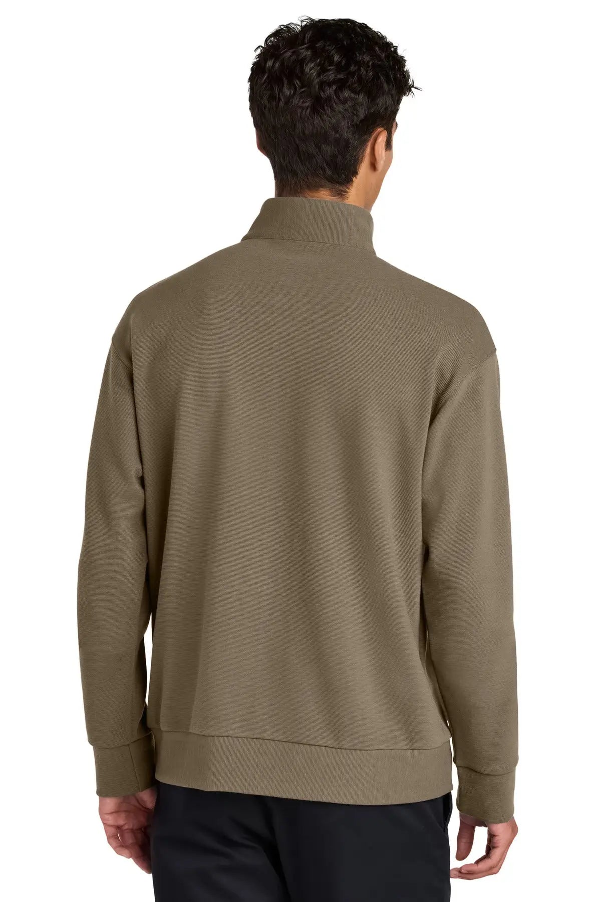 Mercer + mettle Mm3040 Linear Texture 1/4-zip - Warm Taupe