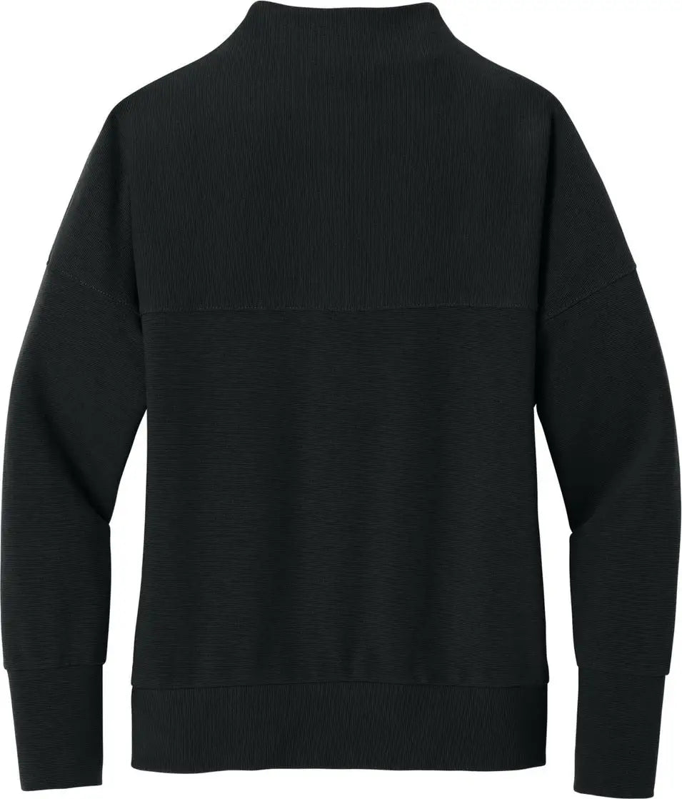 Mercer + mettle Mm3041 Women’s Linear Texture 1/4-zip - Deep Black - Ladies Xs