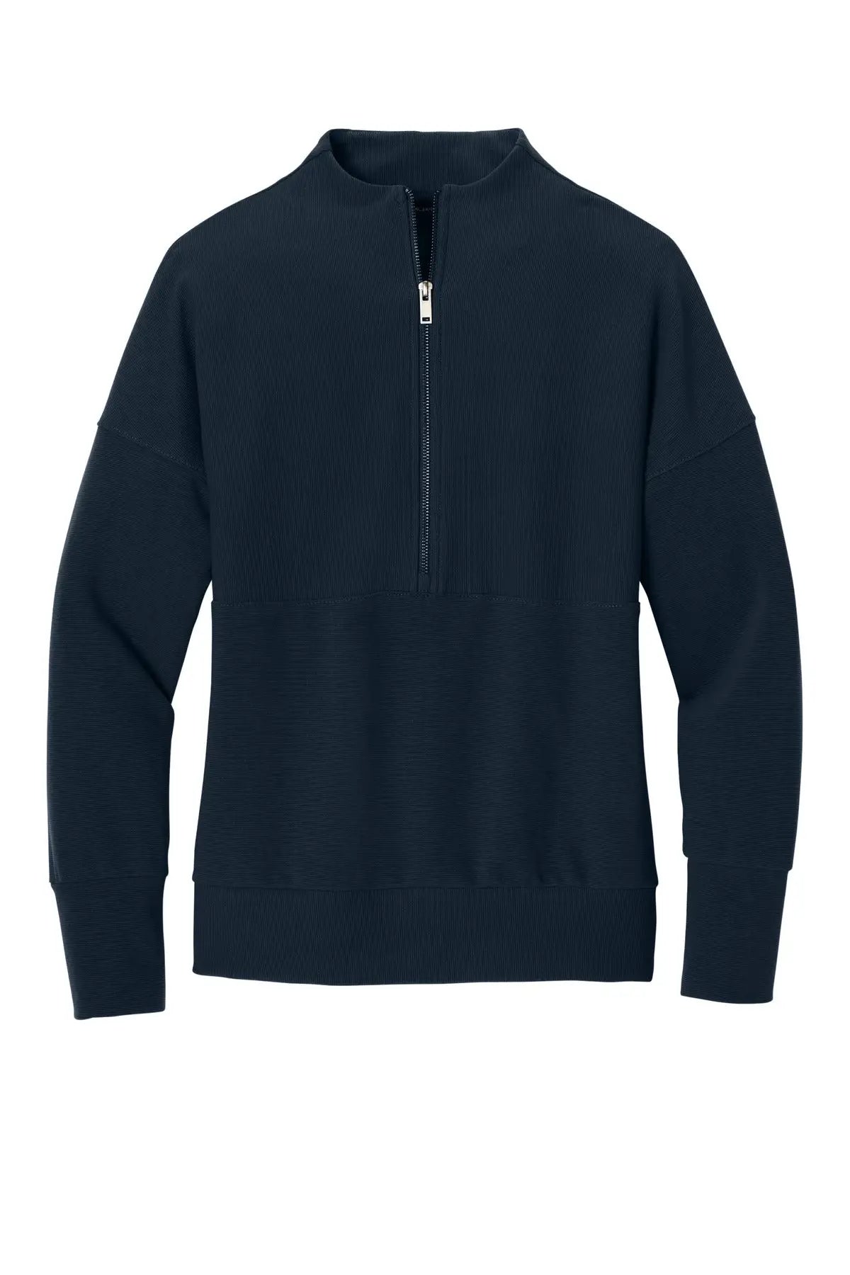 Mercer + mettle Mm3041 Women’s Linear Texture 1/4-zip - Night Navy