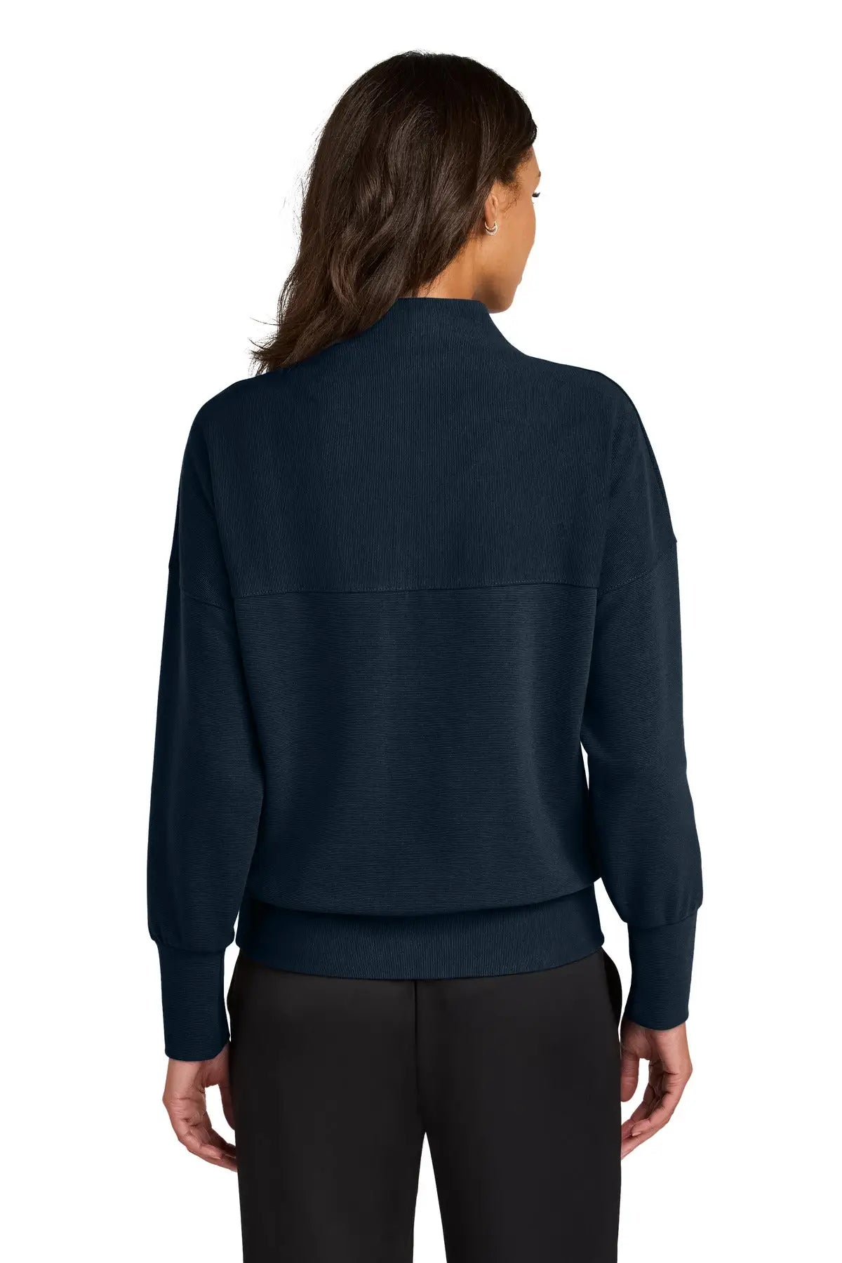 Mercer + mettle Mm3041 Women’s Linear Texture 1/4-zip - Night Navy