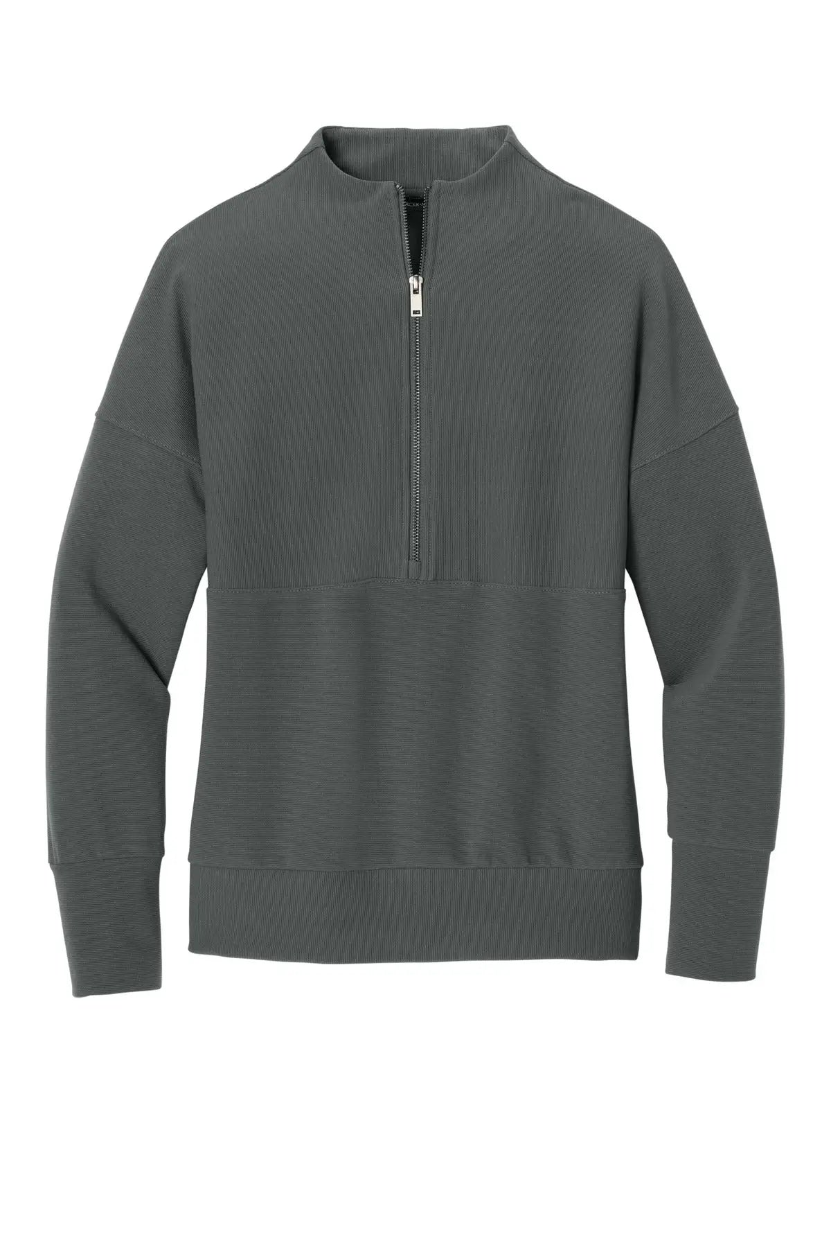 Mercer + mettle Mm3041 Women’s Linear Texture 1/4-zip - Storm Gray
