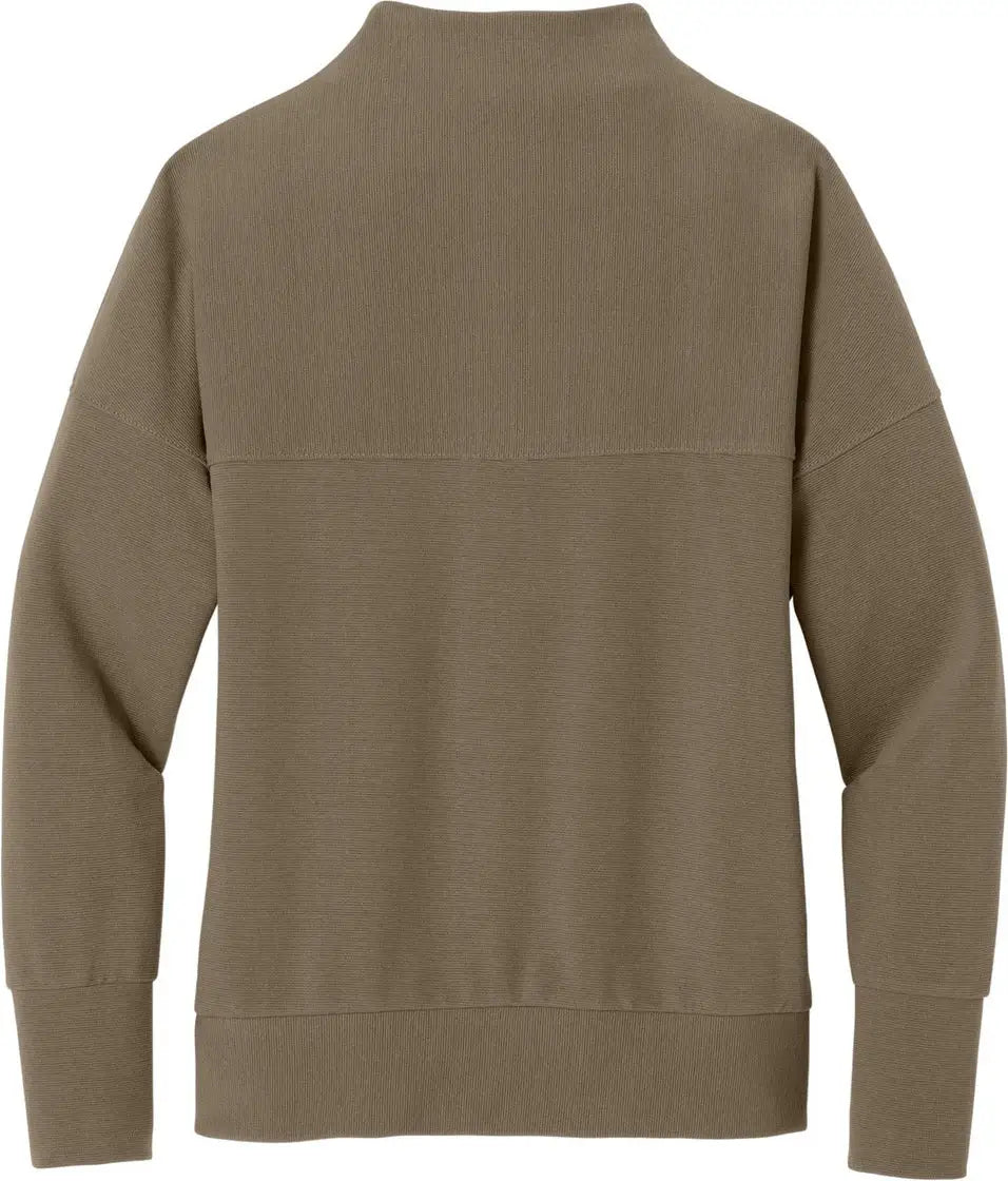 Mercer + mettle Mm3041 Women’s Linear Texture 1/4-zip - Warm Taupe