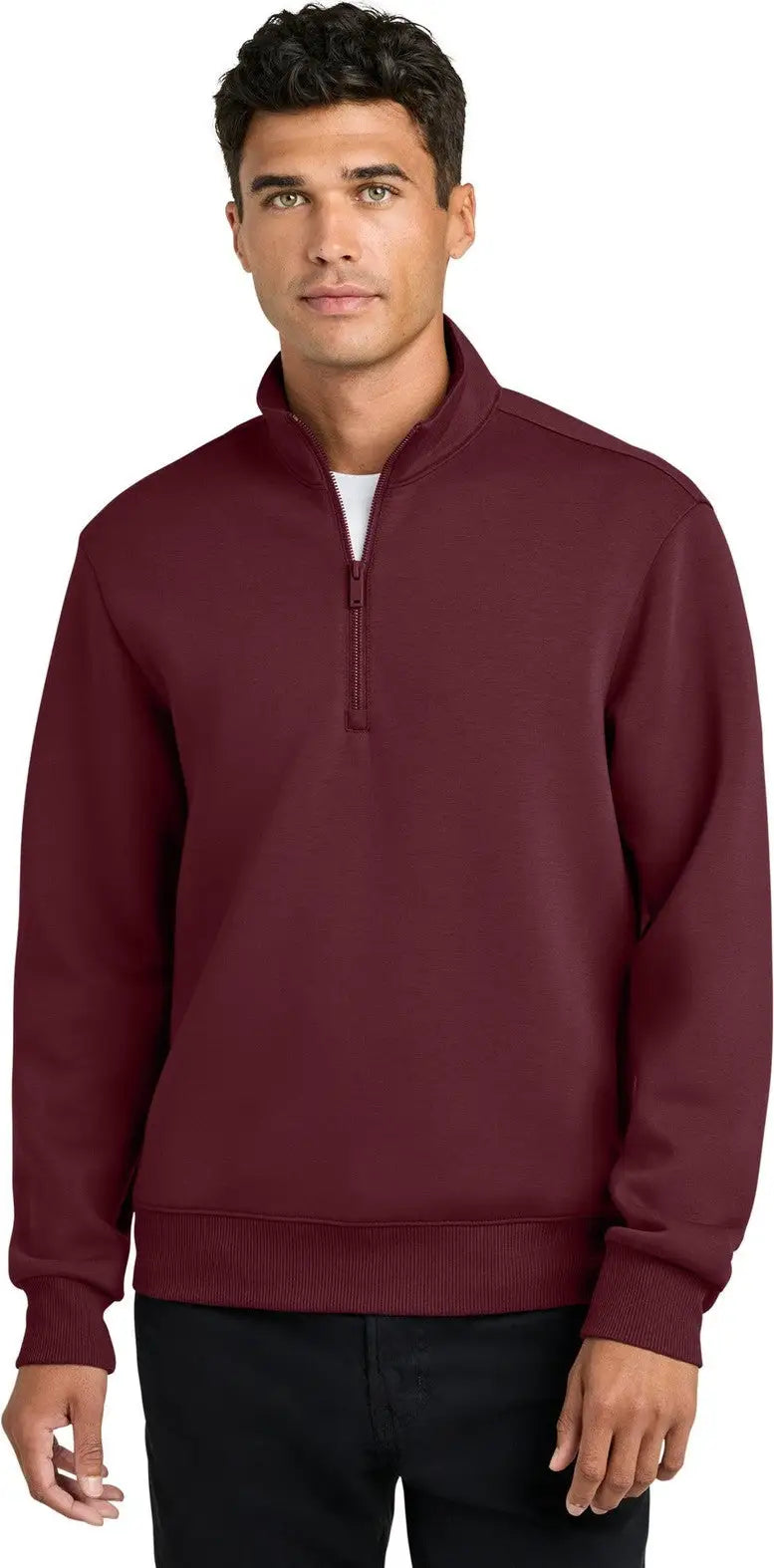 Mercer + mettle Mm3100 Soft Spacer 1/4-zip - Burgundy