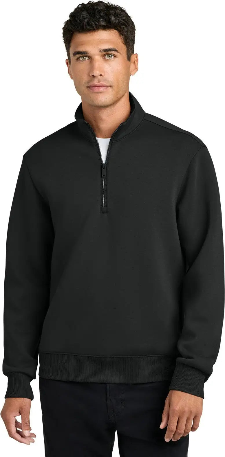 Mercer + mettle Mm3100 Soft Spacer 1/4-zip - Deep Black