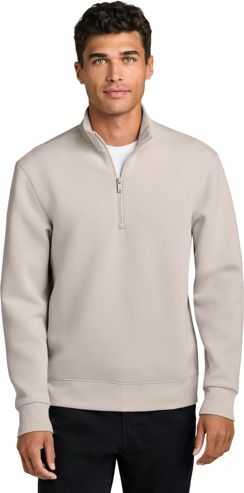 Mercer + mettle Mm3100 Soft Spacer 1/4-zip - Warm Quartz