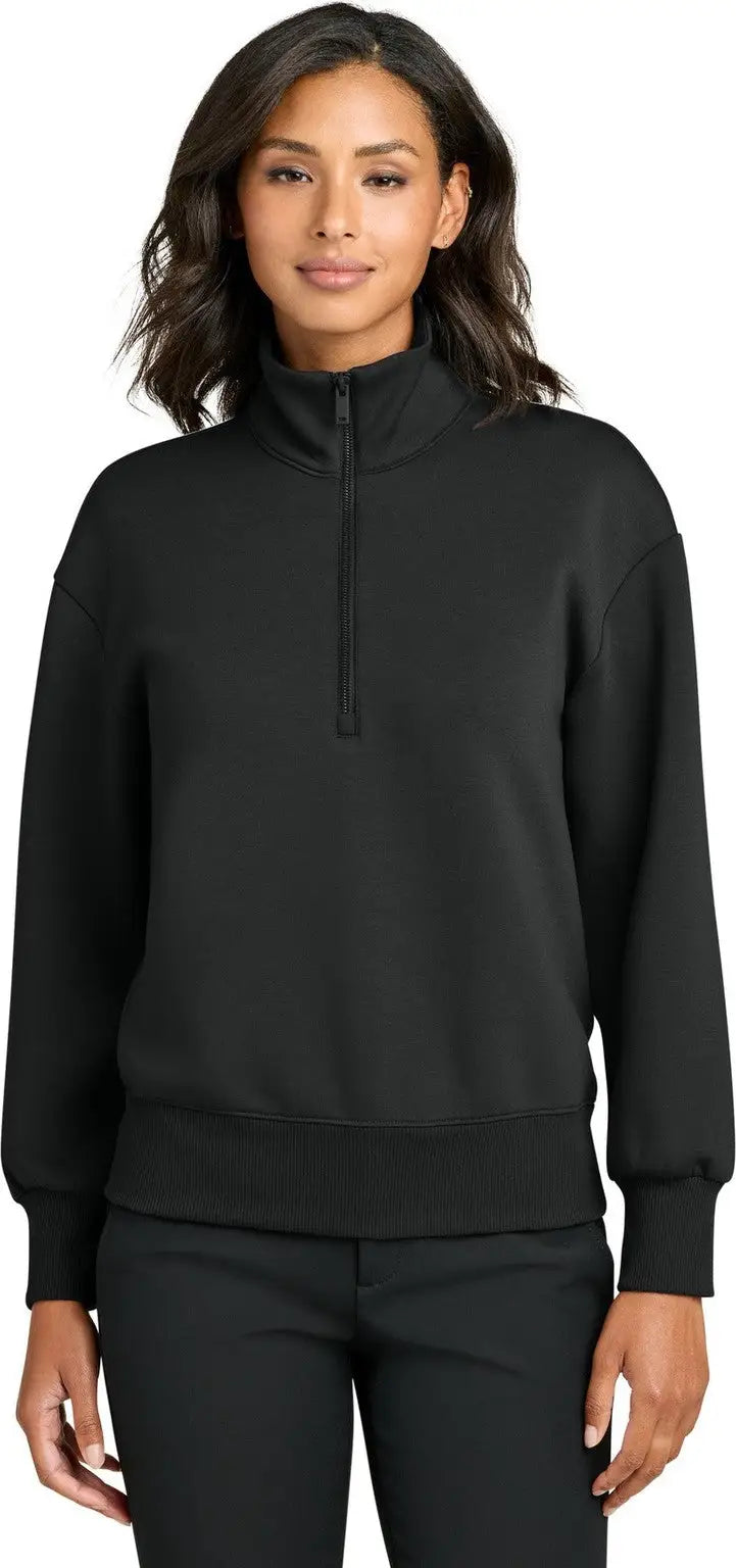 Mercer + mettle Mm3101 Women’s Soft Spacer 1/4-zip - Deep Black