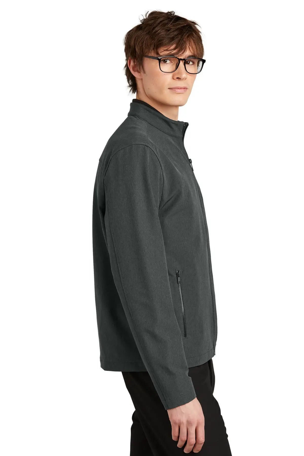 Mercer + mettle Mm7102 Stretch Soft Shell Jacket - Anchor Gray Heather