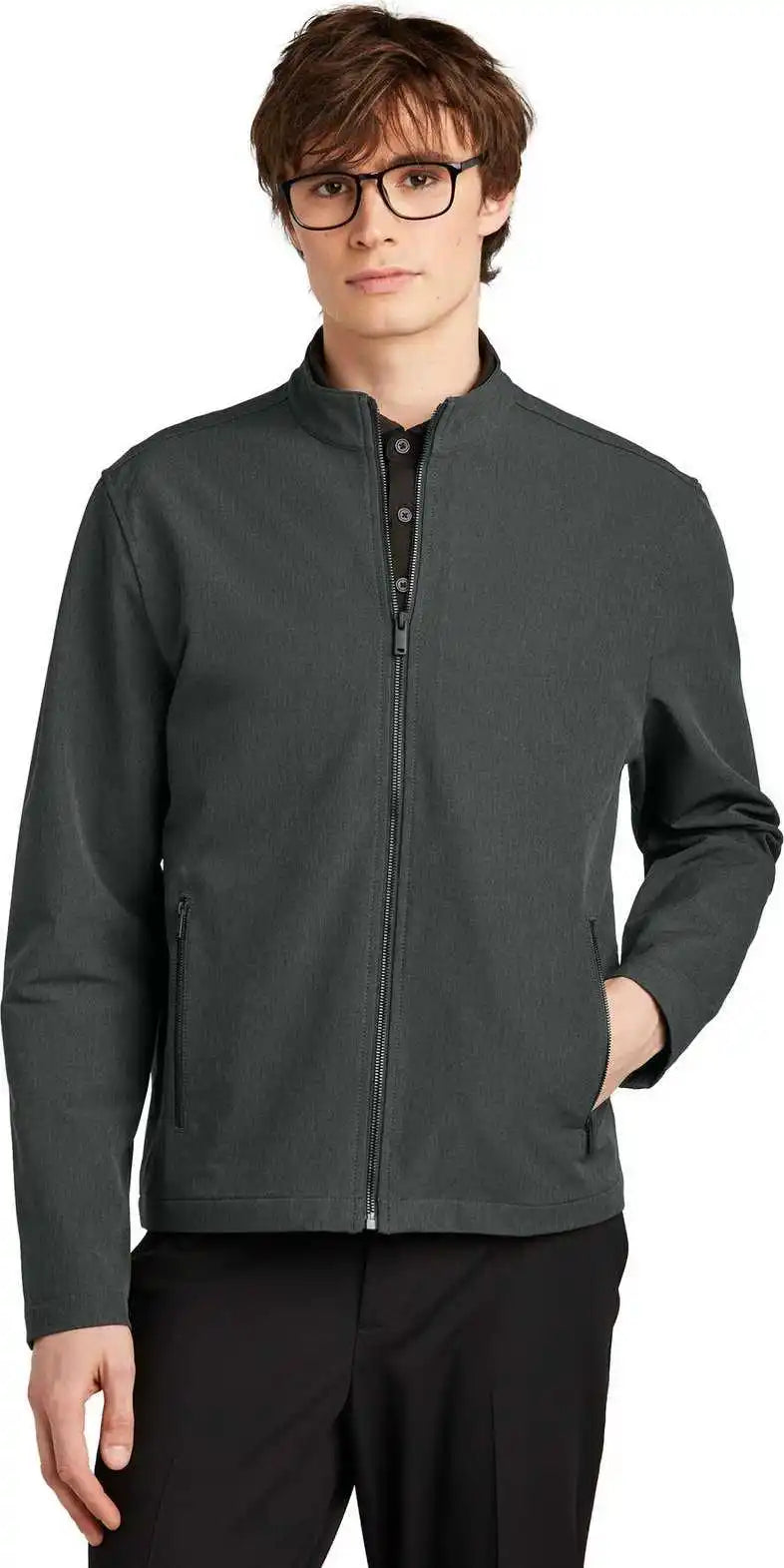 Mercer + mettle Mm7102 Stretch Soft Shell Jacket - Anchor Grey Heather