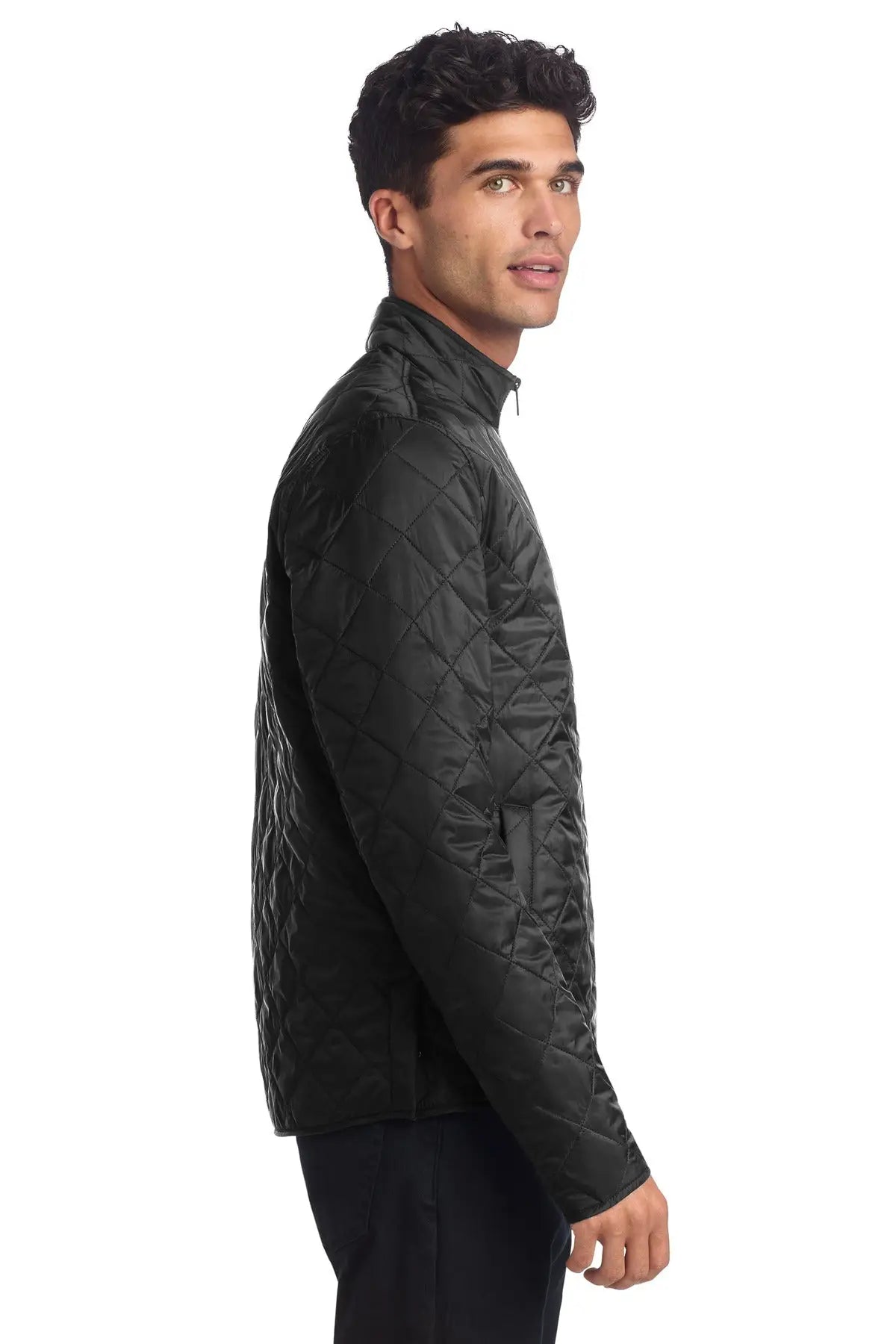 Mercer + mettle Mm7200 Quilted Full-zip Jacket - Deep Black