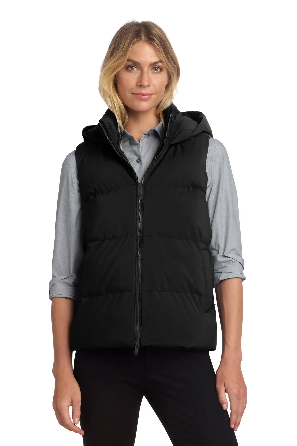 Mercer + mettle Mm7217 Women’s Puffy Vest - Deep Black - Ladies Xs