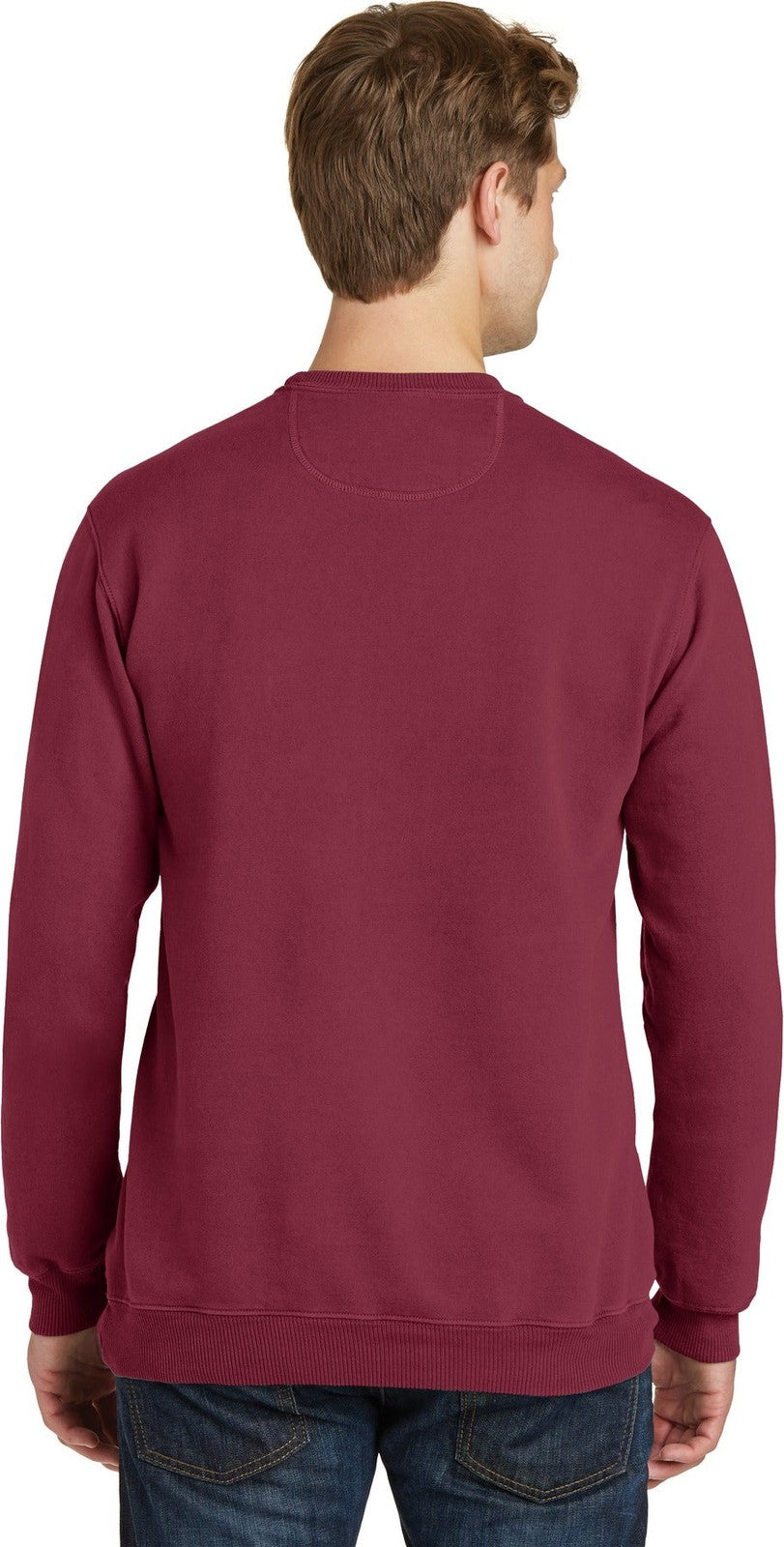 Merlot Port & Co Beach Wash Garment-Dyed Crewneck Sweatshirt PC098