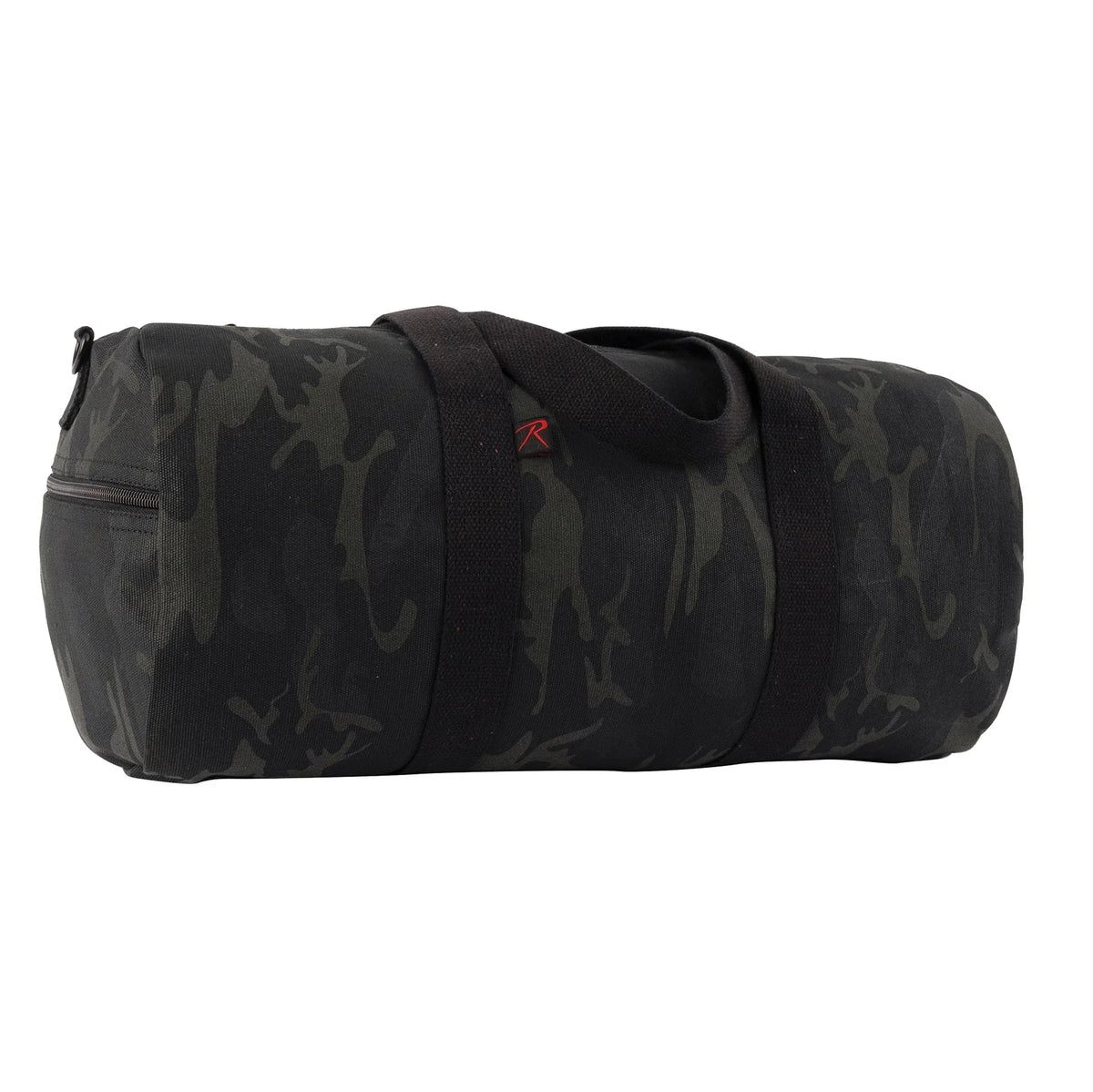 Midnight Camo Canvas Shoulder Duffle Bag - Black / 19 Inches