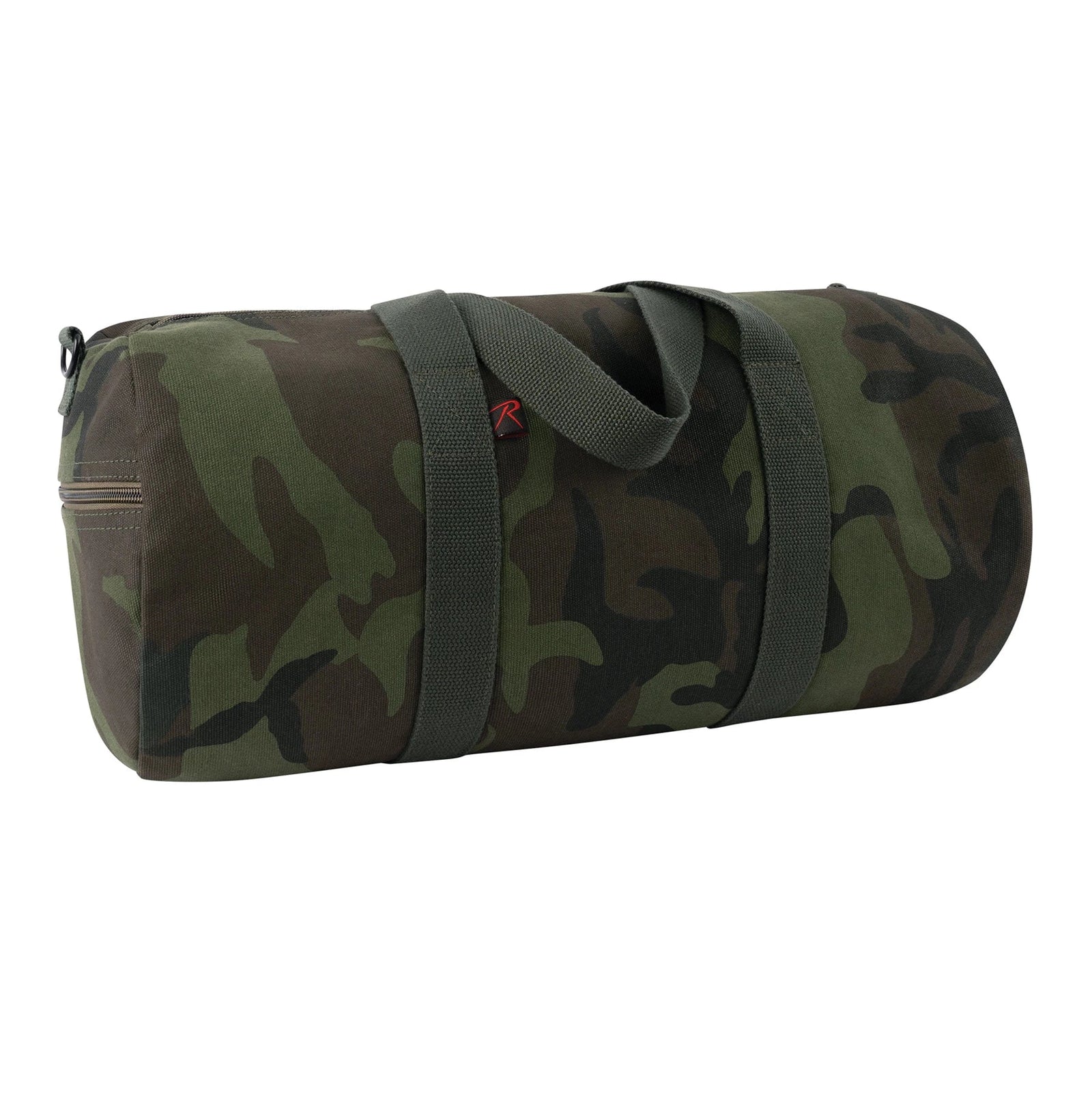 Midnight Camo Canvas Shoulder Duffle Bag - Woodland / 19 Inches