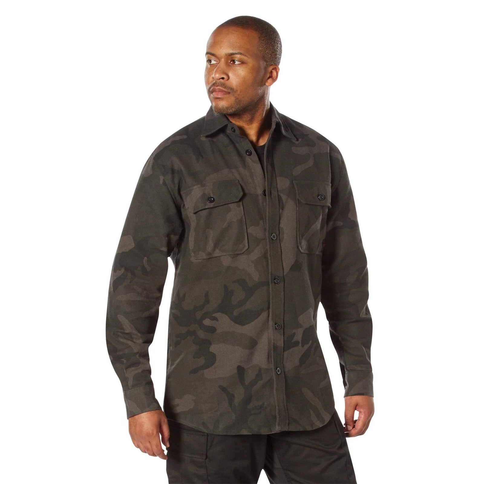 Midnight Camo Flannel Shirt - Black / s