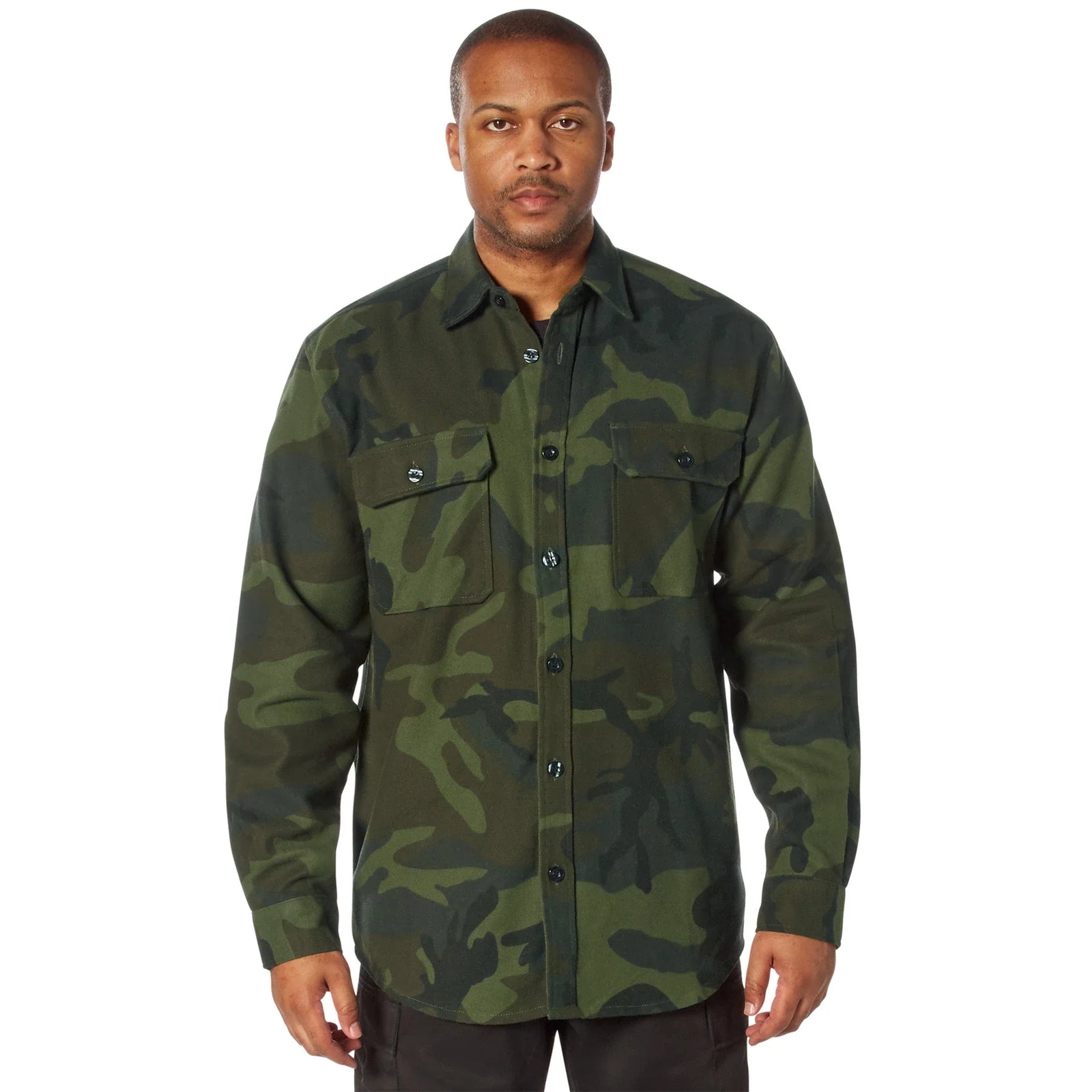 Midnight Camo Flannel Shirt - Black / s