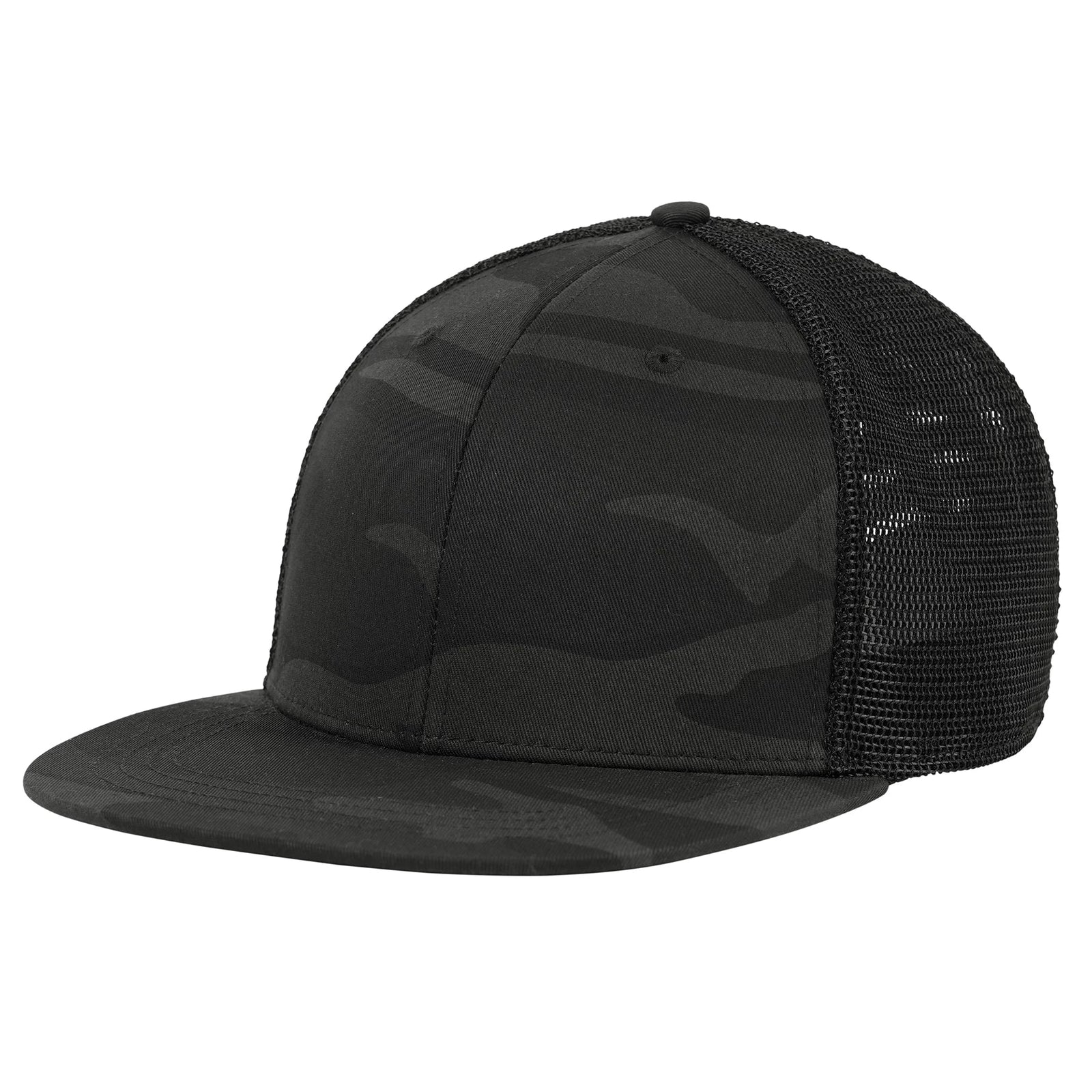 Midnight Camo Trucker Cap - Black