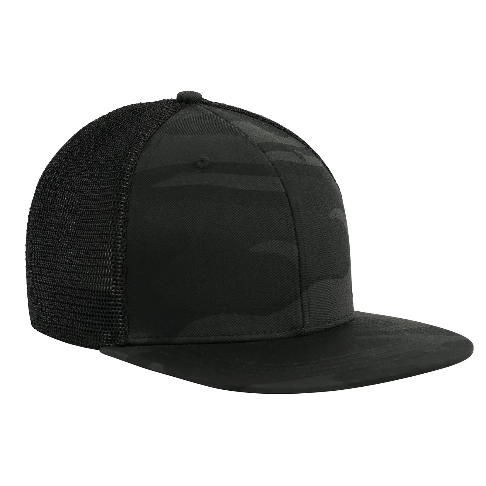 Midnight Camo Trucker Cap - Black
