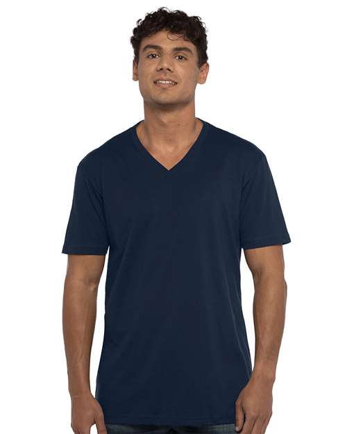 Midnight Navy Cotton V-Neck T-Shirt - 3200