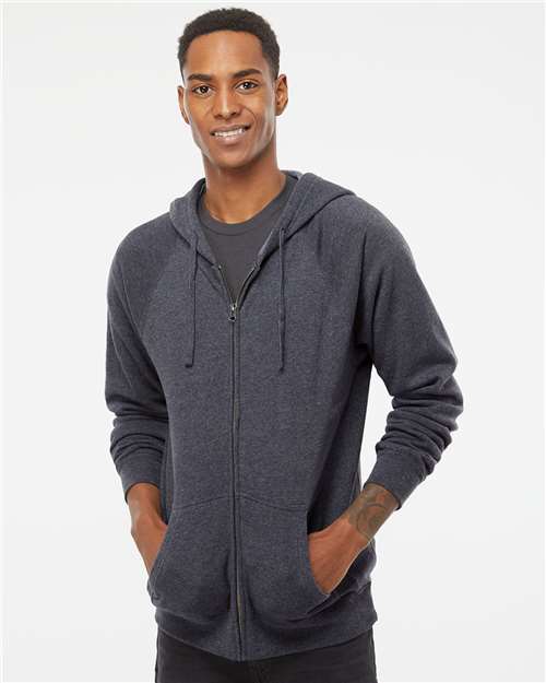 Midnight Navy Special Blend Raglan Full-Zip Hooded Sweatshirt - PRM33SBZ