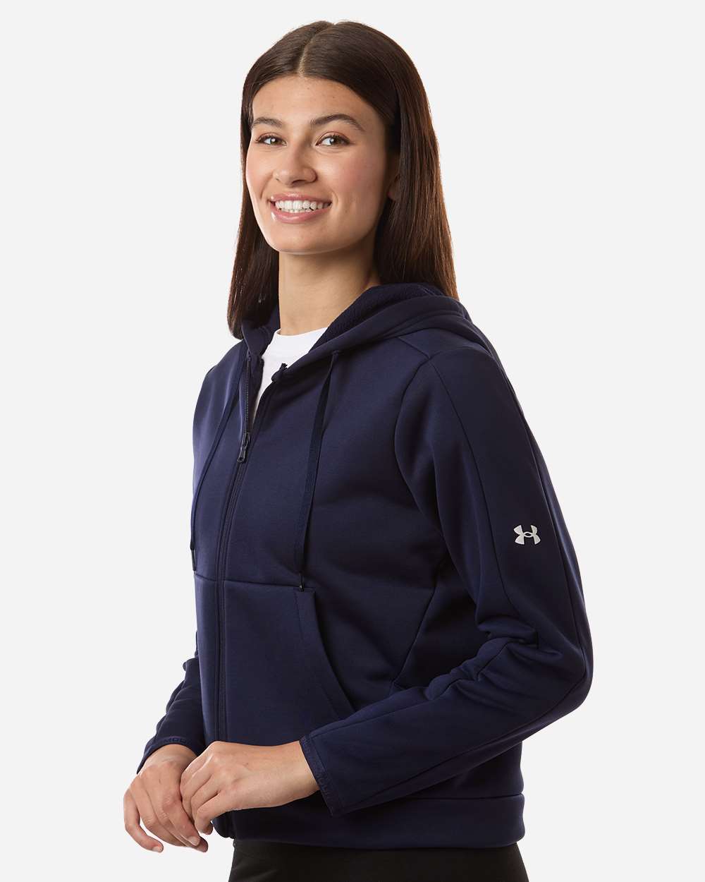 Midnight Navy/ White Women's Armour Fleece Pro Hooded Full-Zip - 6010941