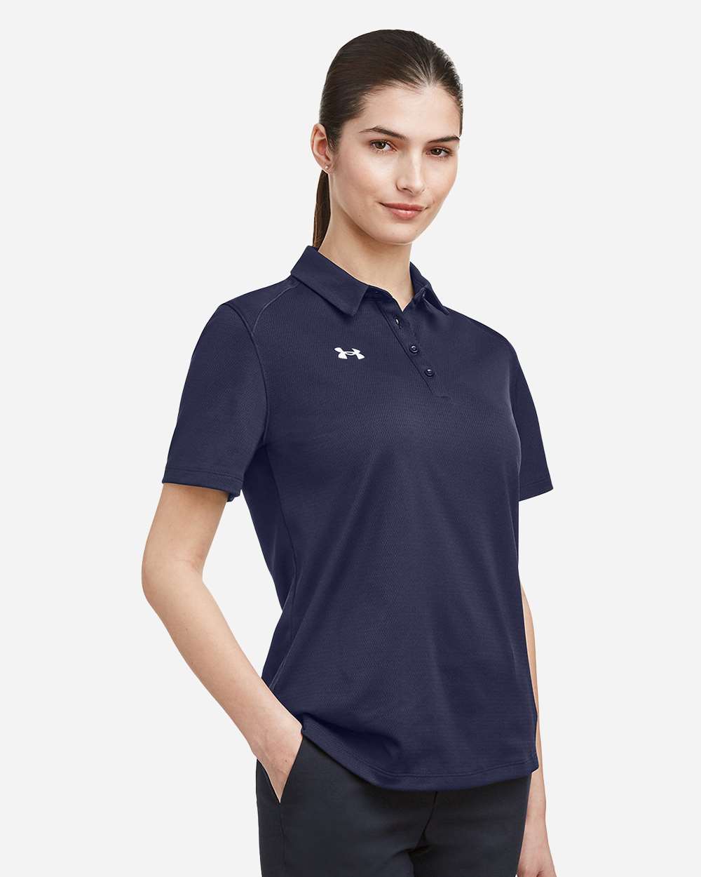 Midnight Navy/ White Women's Tech™ Polo - 1370431 plain