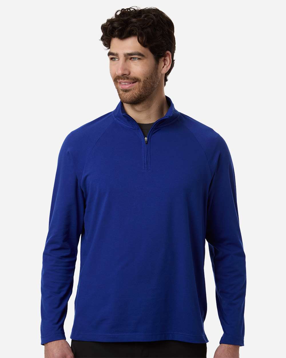 Midnight Royal Men's Seaton Pebble Textured Quarter-Zip Pullover - DG402 plain