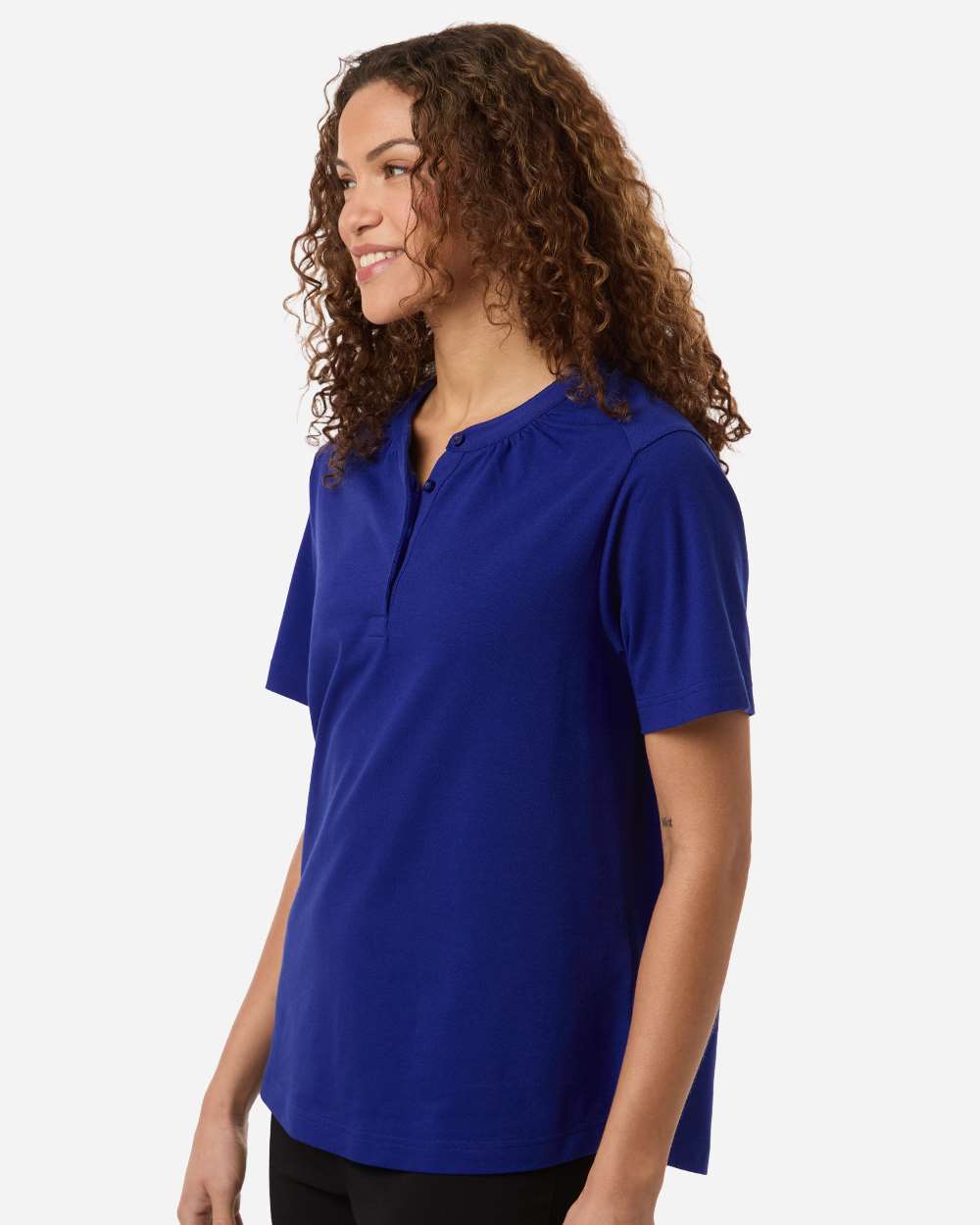 Midnight Royal Women's Seaton Pebble Textured Polo - DG102W plain