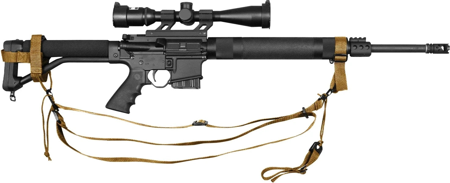Military 3-point Rifle Sling - Coyote Brown
