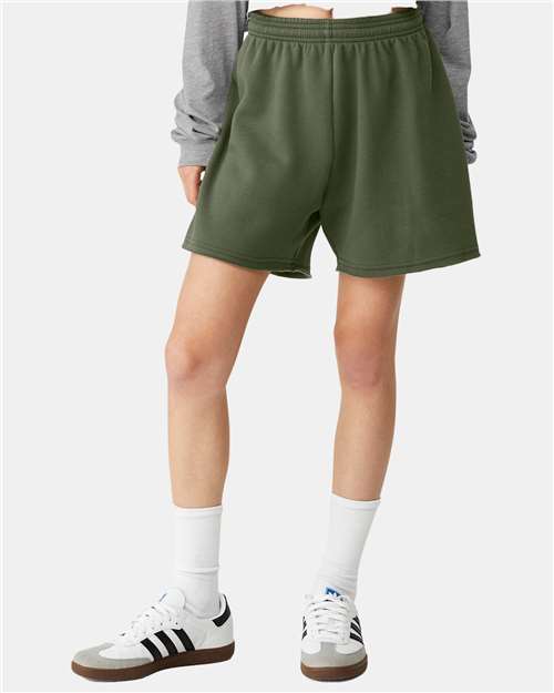 Military Green FWD Fashion Women's Cutoff Fleece Shorts - 3797