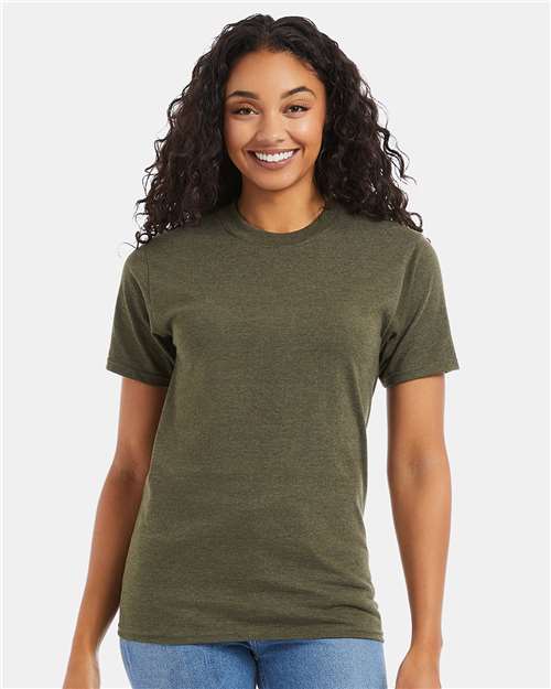Front View of Military Green Heather Beefy-T® T-Shirt - 5180