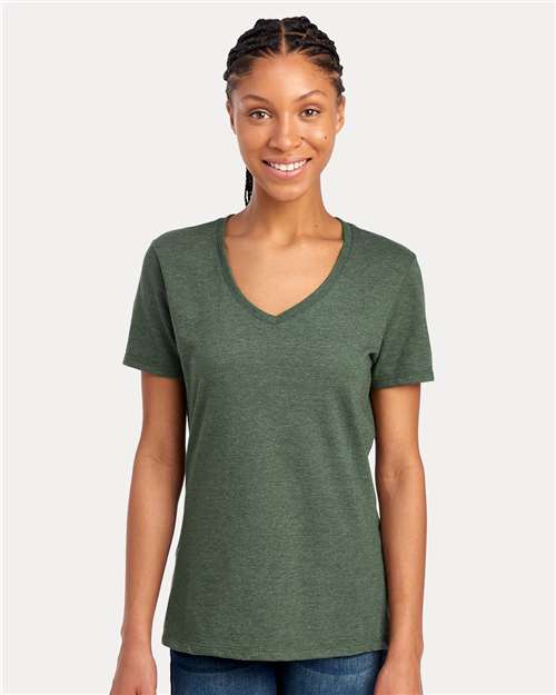 Military Green Heather Women's Premium Blend V-Neck - 560WVR