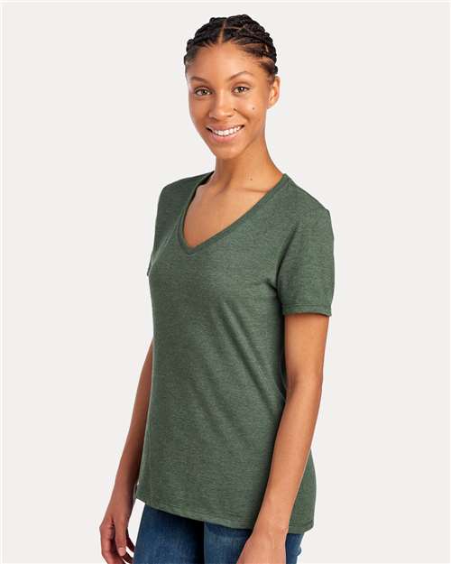 Military Green Heather Women&#39;s Premium Blend V-Neck - 560WVR